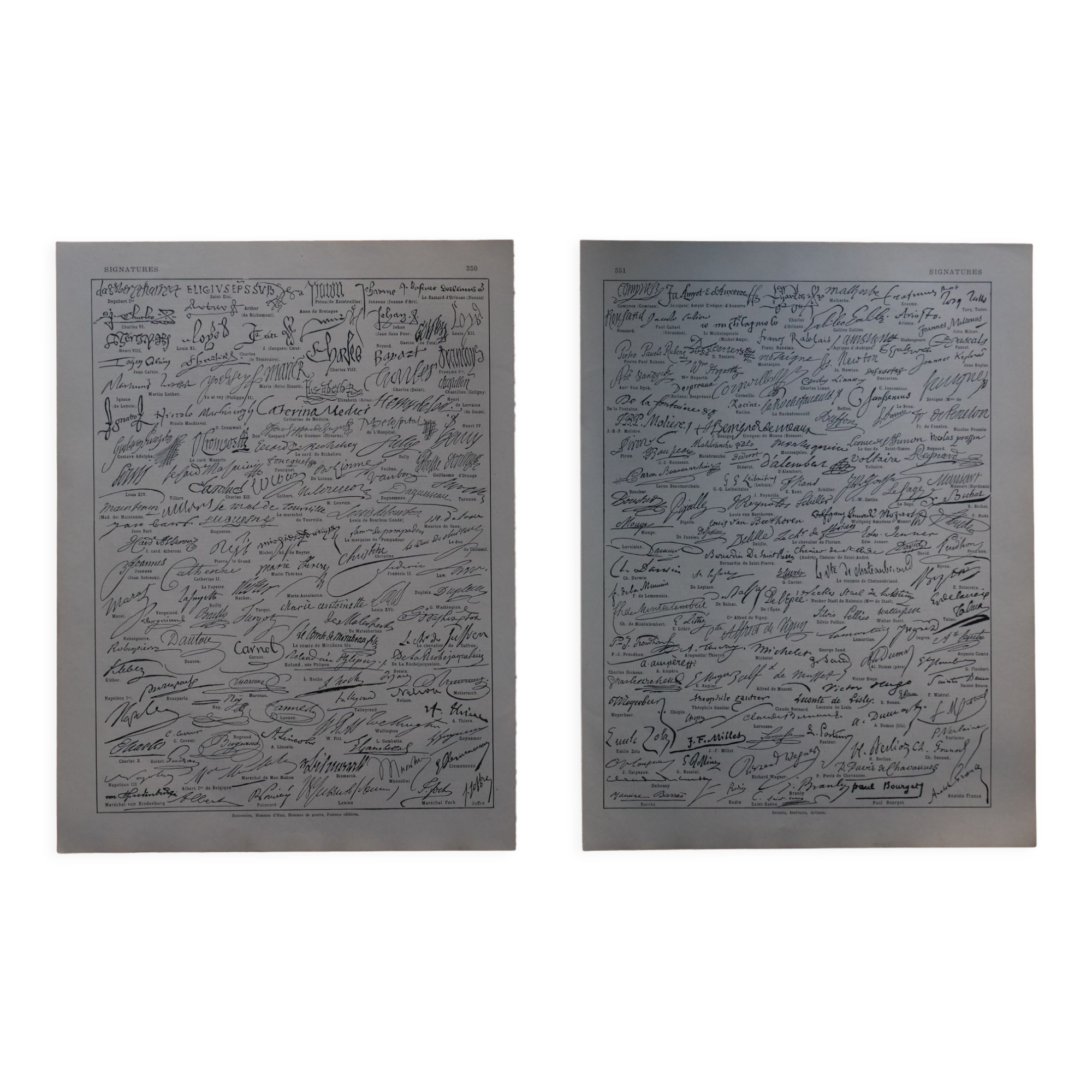 Original lithograph on famous signatures