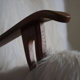 Henning Kjærnulf, armchair reupholstered in long-haired Icelandic sheepskin, 1950