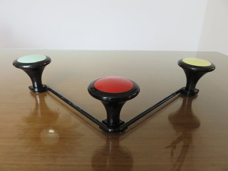 Coat rack in bakelite 3 patères color 60s