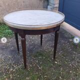 Table basse bouillotte plateau marbre ancienne style louis xvi