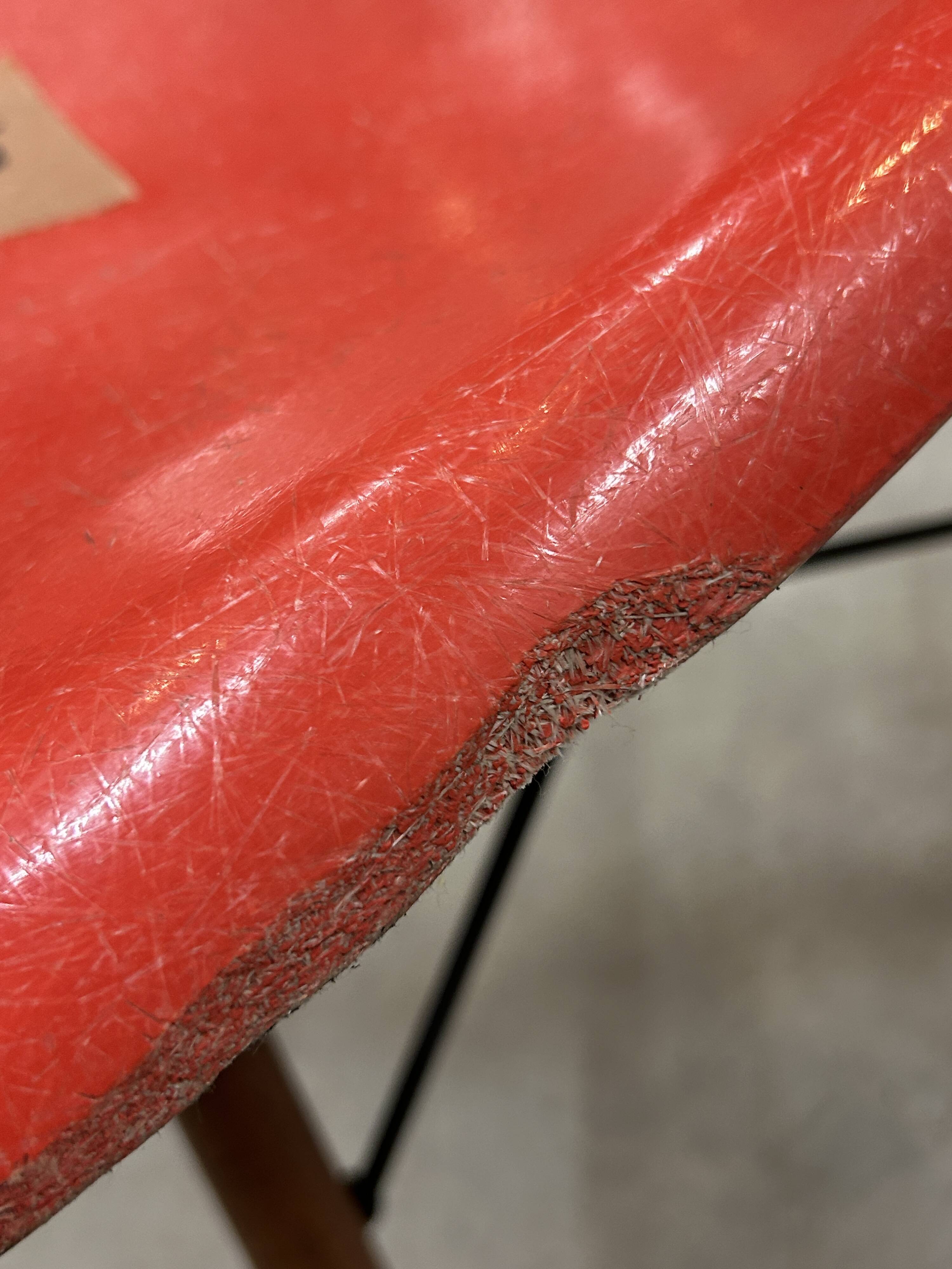 Set of 6 vintage red DSW chairs by Charles and Ray Eames