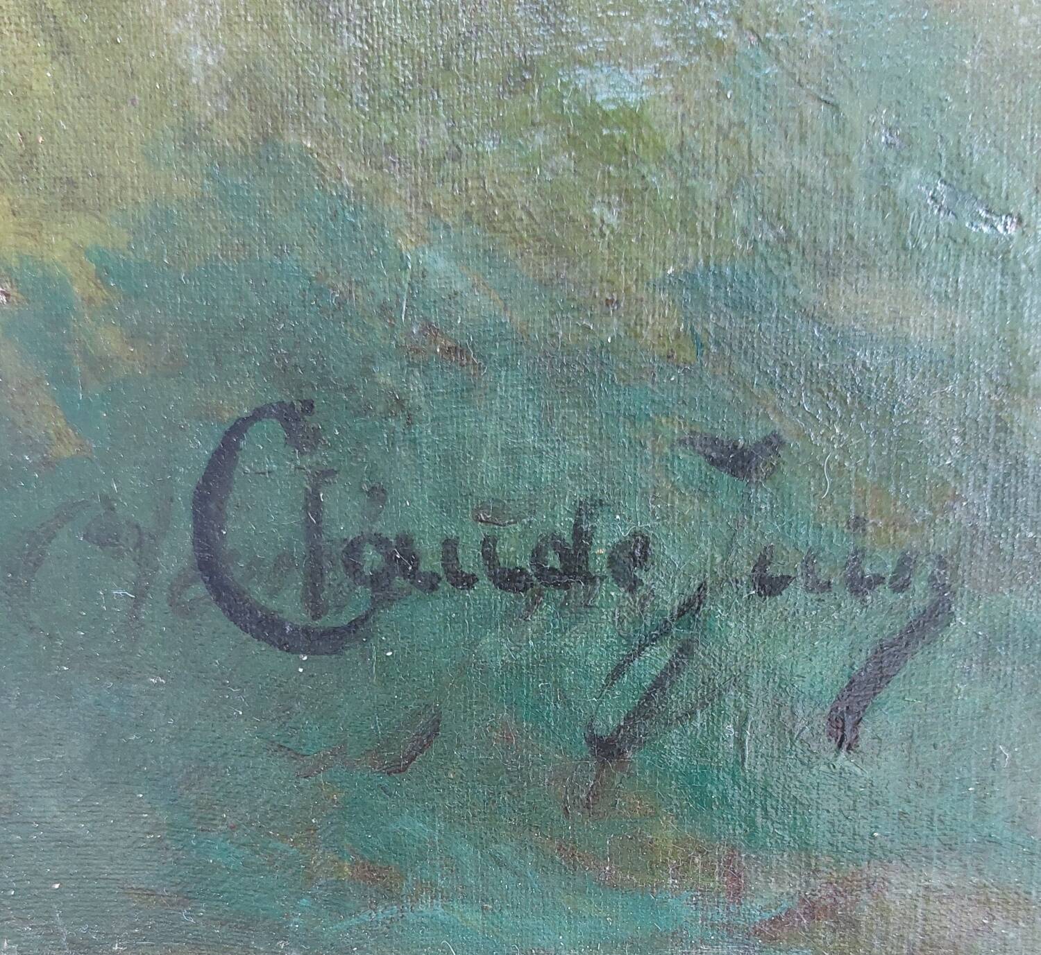 Large antique mountain painting