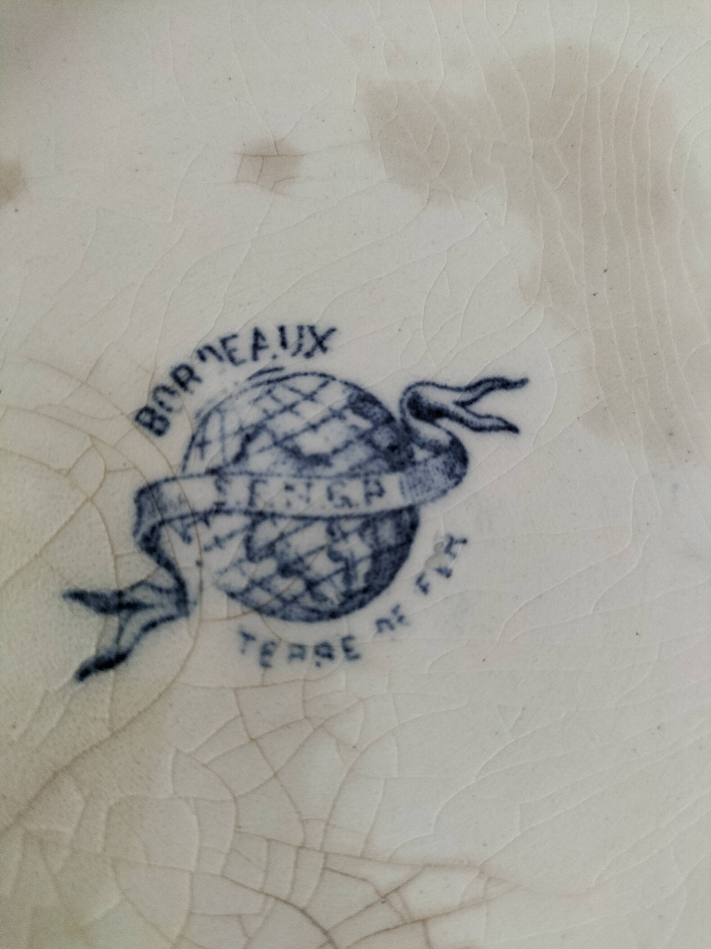 Antique ironstone tureen – Bordeaux MGB – blue floral decoration