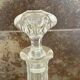 Long carafe with a cut Bohemian crystal stopper, design decor, 38.5 cm.