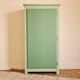 Cabinet bonnetière renovated green interior flowered
