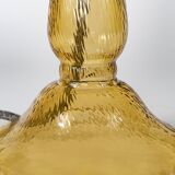1950s Italian Amber Dimpled Textured Glass Table Lamp