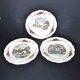 Sarreguemines set of 3 flat plates Obernai village Alsace by Loux