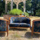 Banquette et fauteuils cabriolets style Art déco