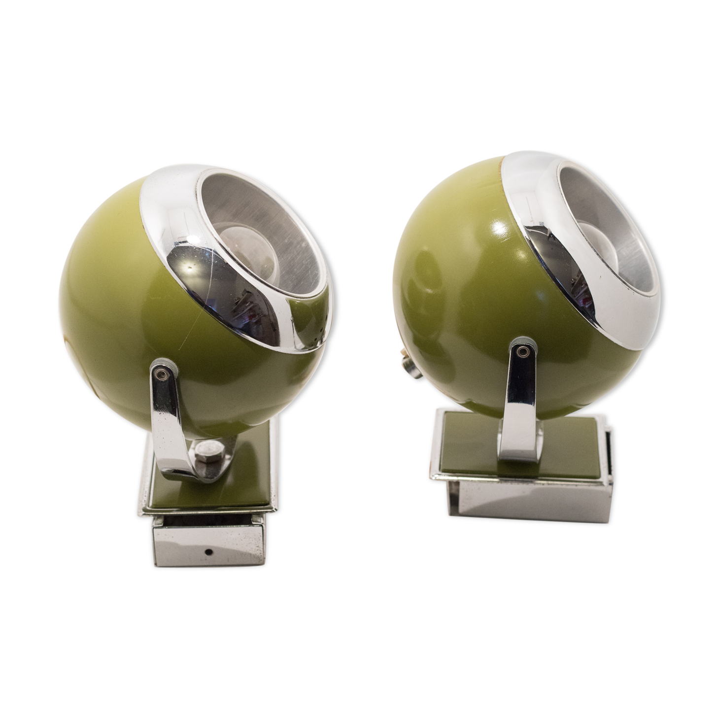 Pair of eyes ball "space age" wall lamp made in italy