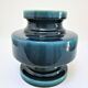 Vase céramique craquelée bleu canard 1970