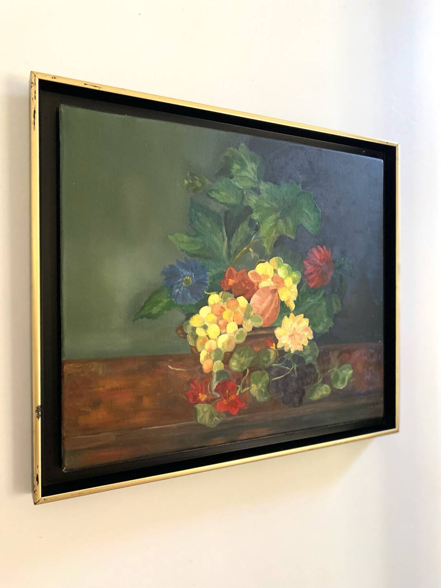 Framed antique oil painting