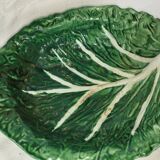 Large cabbage leaf plate Gerber – French barbotine – decorative piece