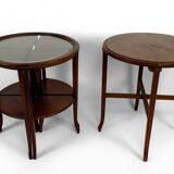 Pedestal table / nesting tables convertible into 2 side tables, Art Nouveau, France, 1910