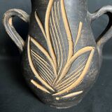 Vintage, brown terracotta vase circa 1970