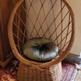 Fauteuil en rotin vintage