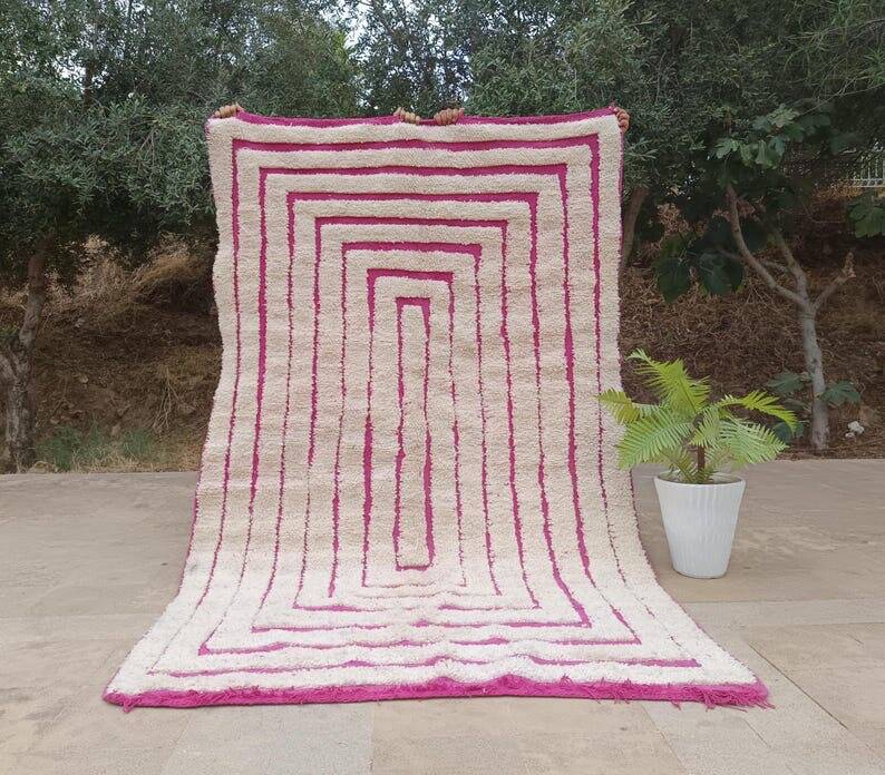 Handmade natural wool rug size 150/350 cm