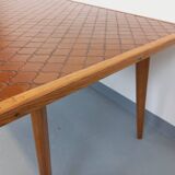 Rectangular wooden and ceramic dining table from the 50s and 60s