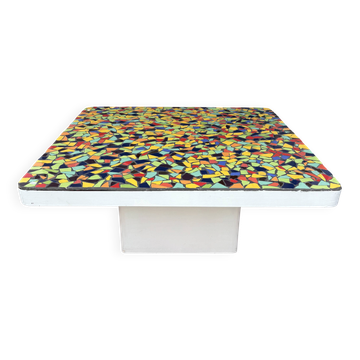 Coffee table in micro mosaics from around 1960.
