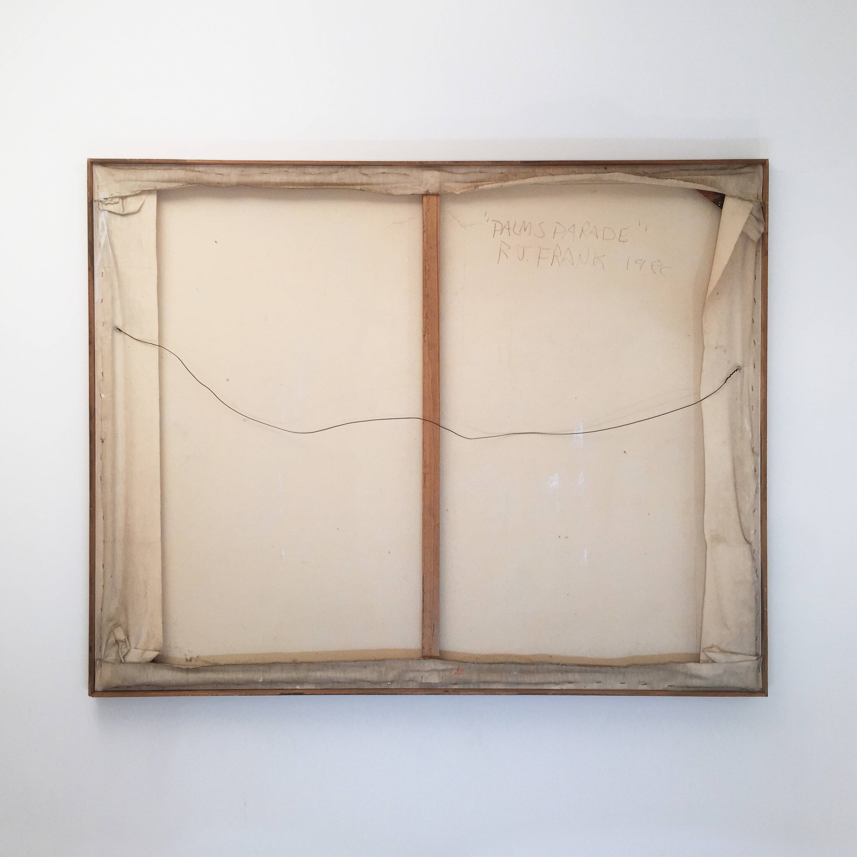 Richard Frank 'Palm's Parade' Painting, Oil On Canvas 1980s Miami Palm Tree Postmodern Art