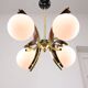 Mid-Century Modern Italian Brass and Opaline Chandelier
