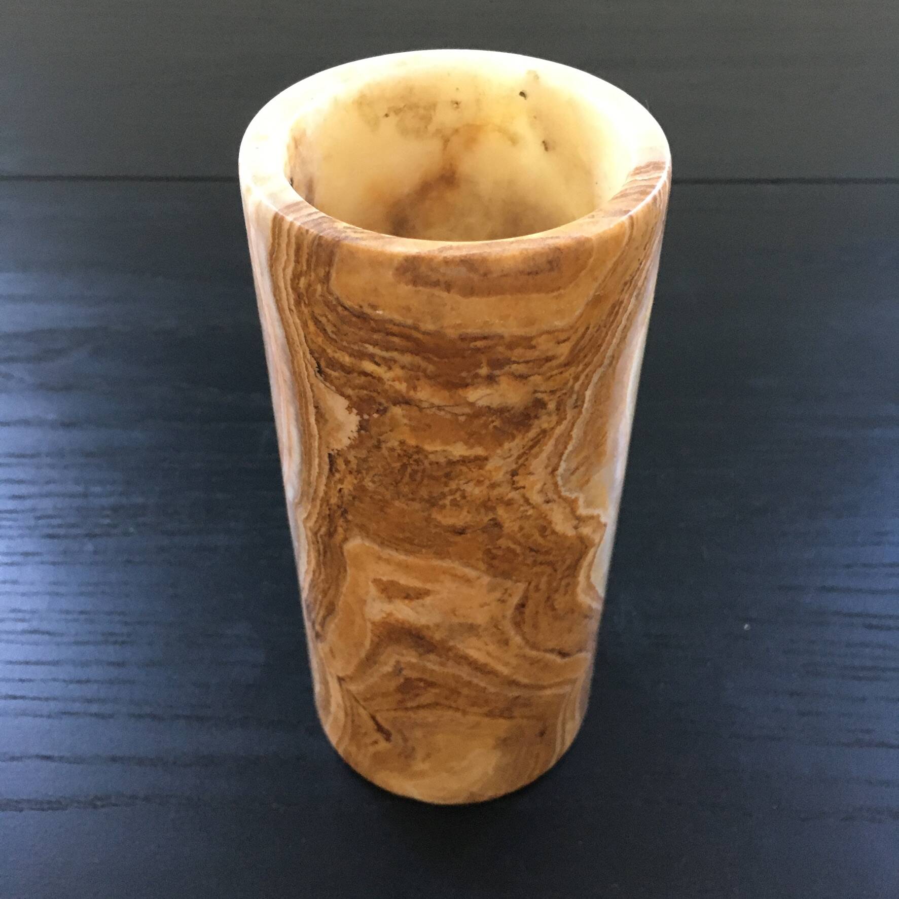 Onyx scroll vase