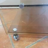 Coffee table in smoked plexiglass 70s