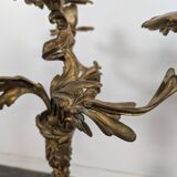 Pair of Candle Holders or Candelabra in Gilded Bronze