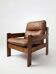 Brutalist leather armchair, 1960s