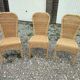 Série de 3 chaises en rotin