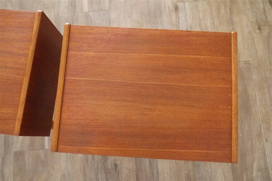 Pair of vintage Scandinavian teak bedside tables 1960
