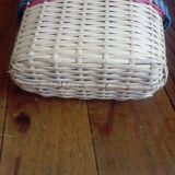 Glass and wicker bottle