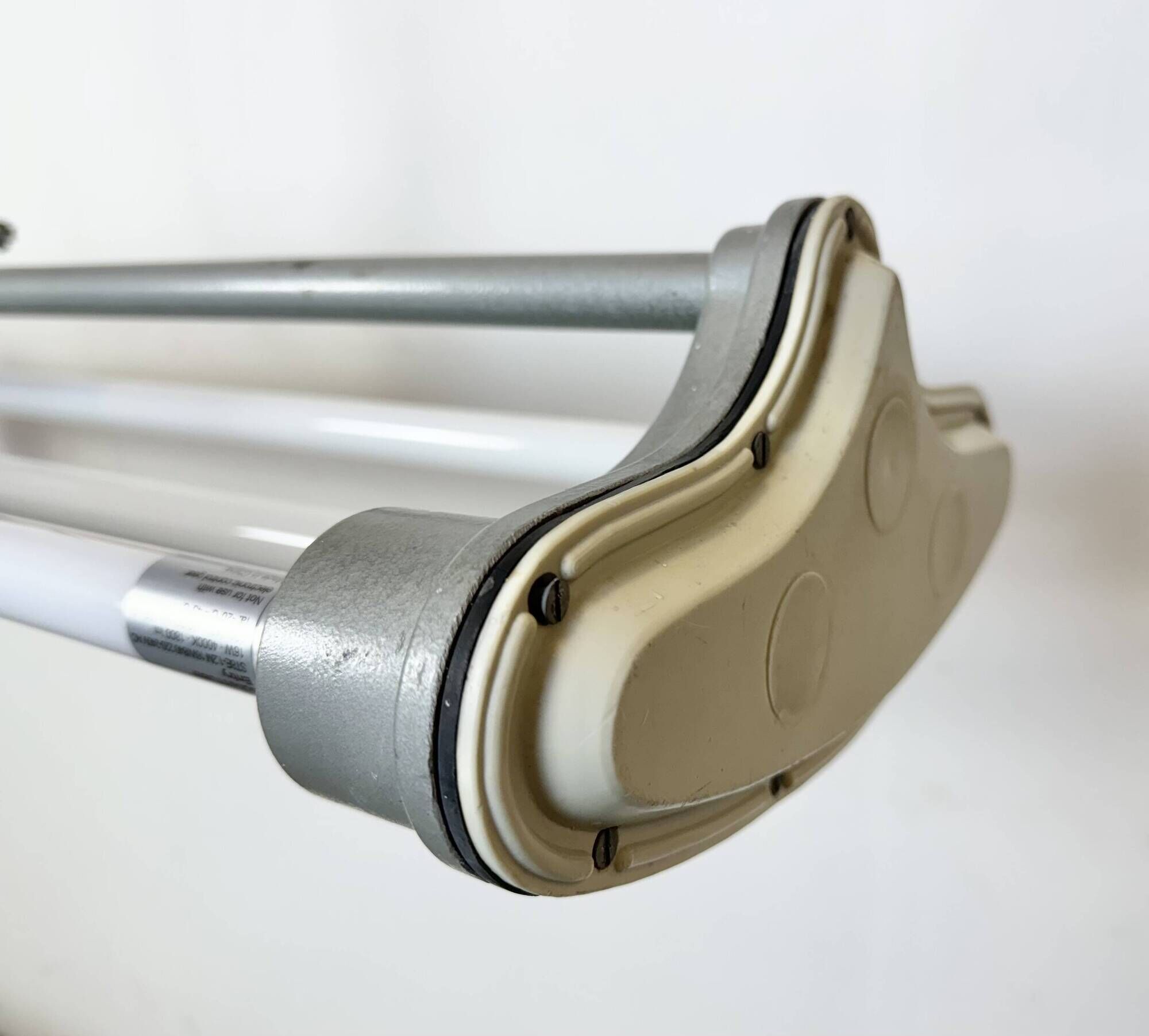 Grey Industrial Hanging Tube Light from Polam Gdansk, 1970s