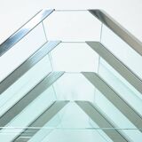 Glass & chrome Nesting Tables by Pierangelo Galotti Radice, Italy, 1970s