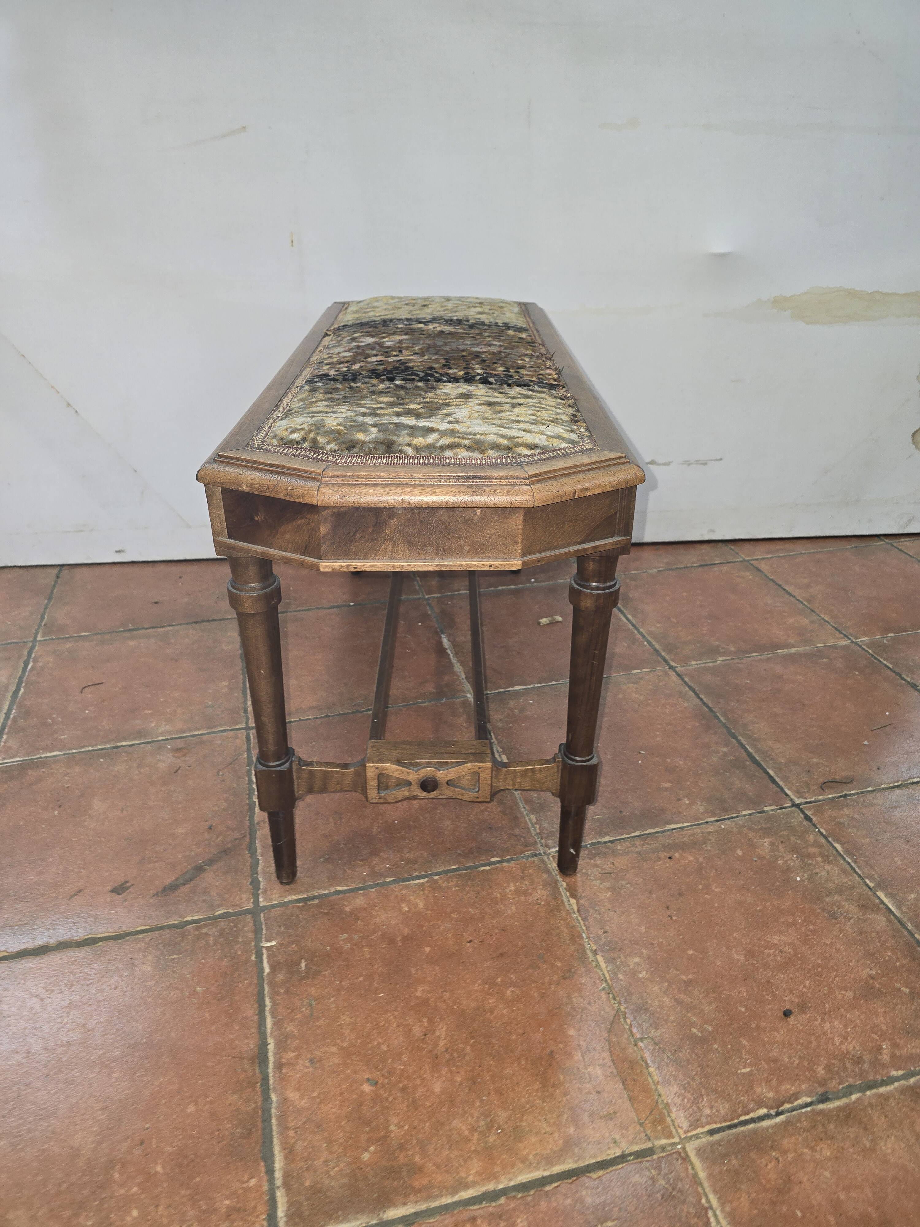 Antique walnut piano bench