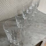 Set of six Bayel Champagne crystal stemmed glasses
