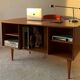 Vintage double-sided Danish teak desk
