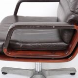 Pair of leather visitor armchairs by Eugen Schmidt