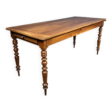 Antique cherry wood dining table, France