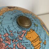 Vintage 1960s globe, Taride tripod, gold metal - 28 cm