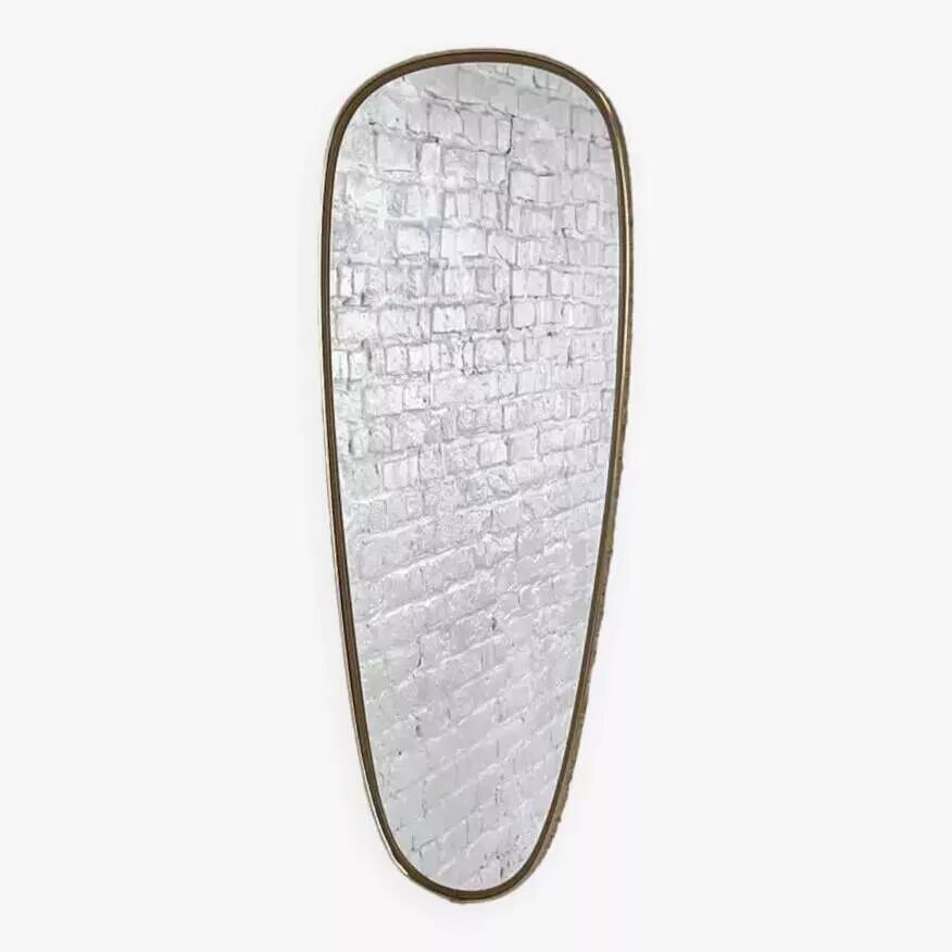 Miroir doré rétroviseur et forme libre des années 50