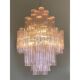 Contemporary Pink “Tronchi” Murano Glass Chandelier