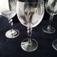 6 crystal wine glasses with a frosted design