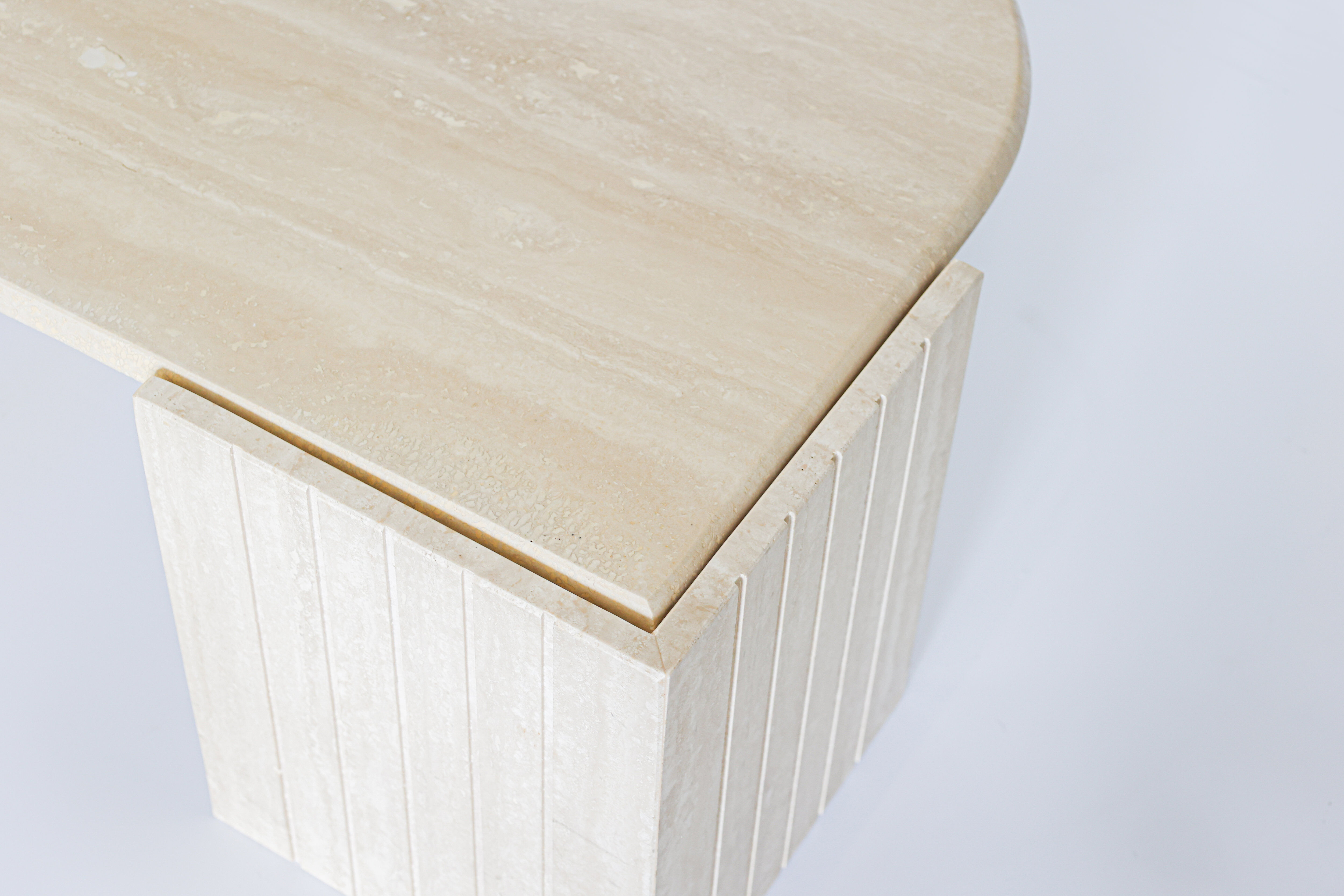 Vintage Italian travertine coffee table, 1970s.