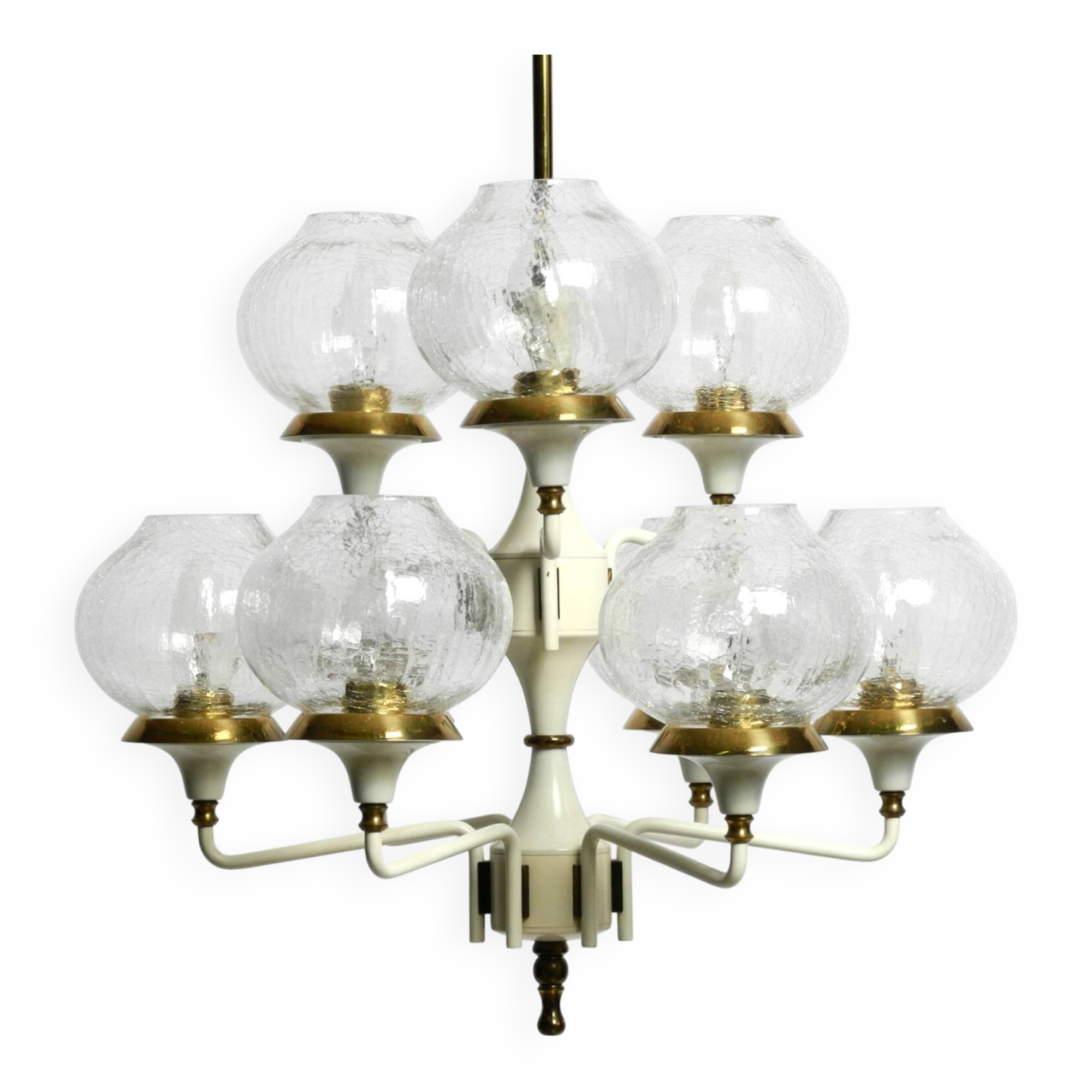 Beautiful 1960s brass glass Tulipan ceiling lamp by Hans Agne Jakobsson