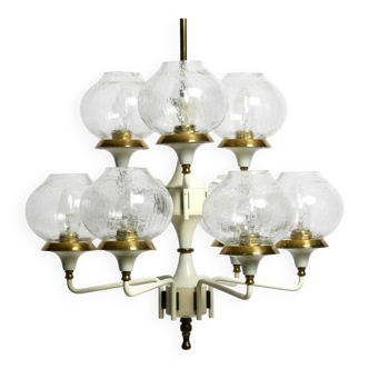 Beautiful 1960s brass glass Tulipan ceiling lamp by Hans Agne Jakobsson