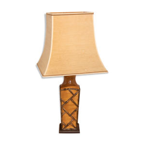 Lampe barbotine motif bambou