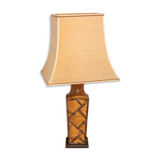 Lampe barbotine motif bambou