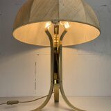 Large ( 65 cm ) midcentury brass space age mushroom table lamp, 1960s