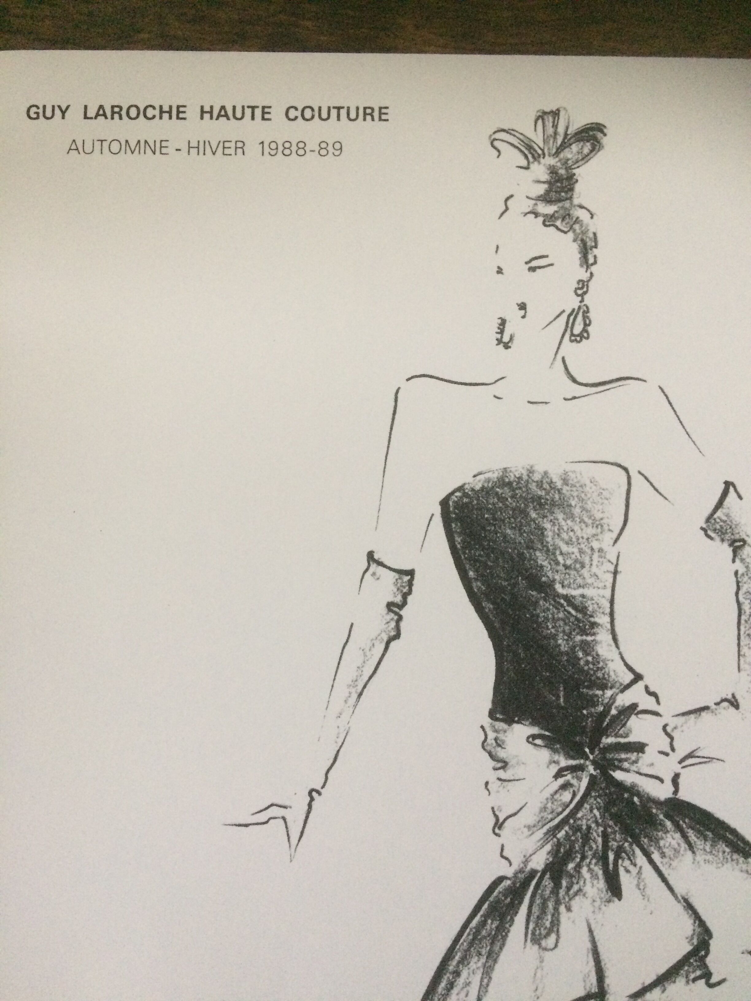 Illustration of press fashion by Guy Laroche, 80s
