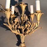 Lustre en bronze doré à 4 branches néoclassique, Circa 1940/1950.